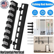 Fishing Rod Rack Horizontal/Vertical Holder Wall Mount Storage Stand Boat Pole
