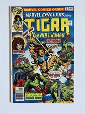 Marvel Chillers #5 FN+ 1976 Early Tigra Red Wolf Madame Menace Battle Issue MCU