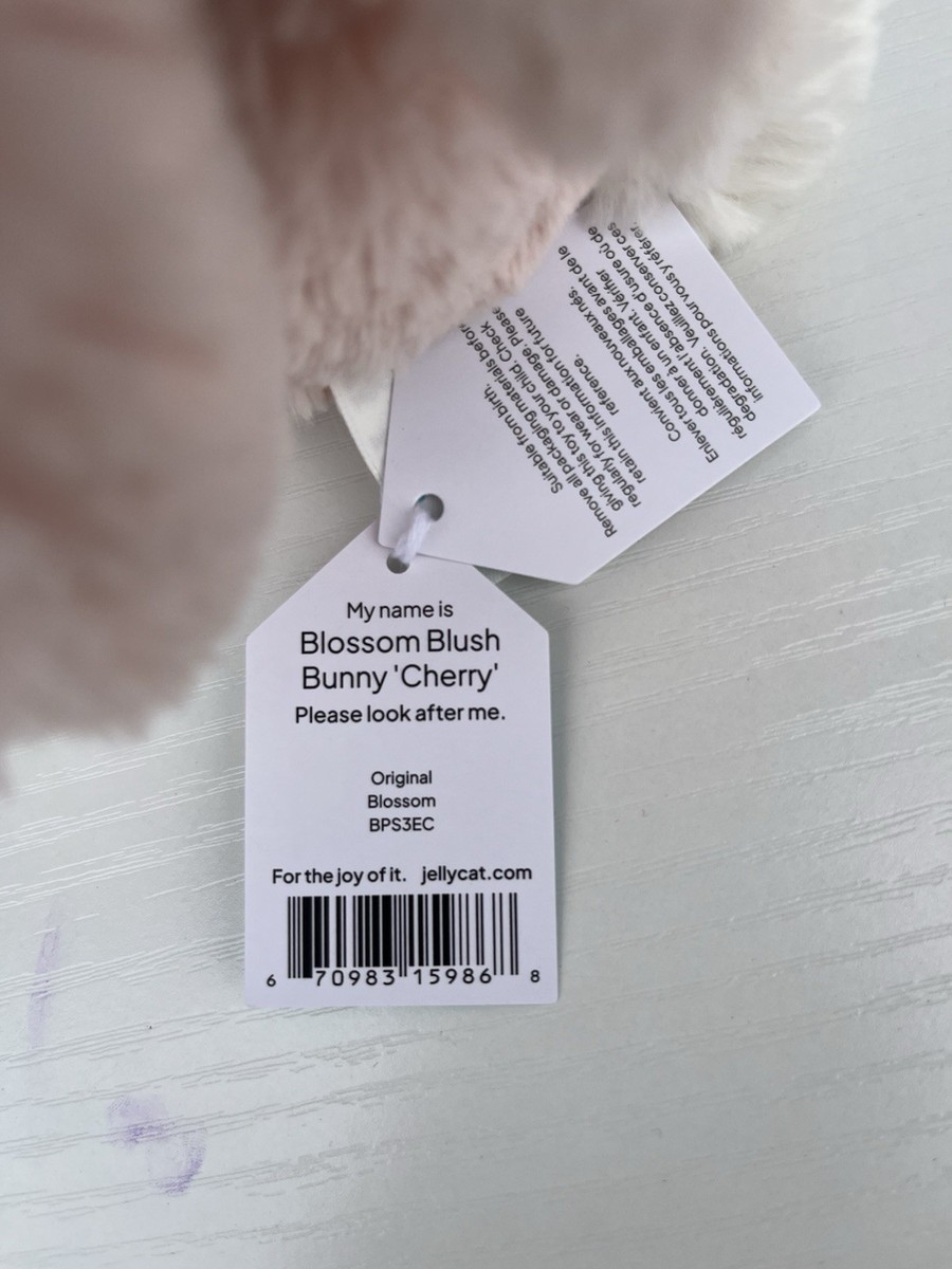 Jellycat Medium Blossom Blush Bunny 'cherry' Soft Plush Sweet Toy