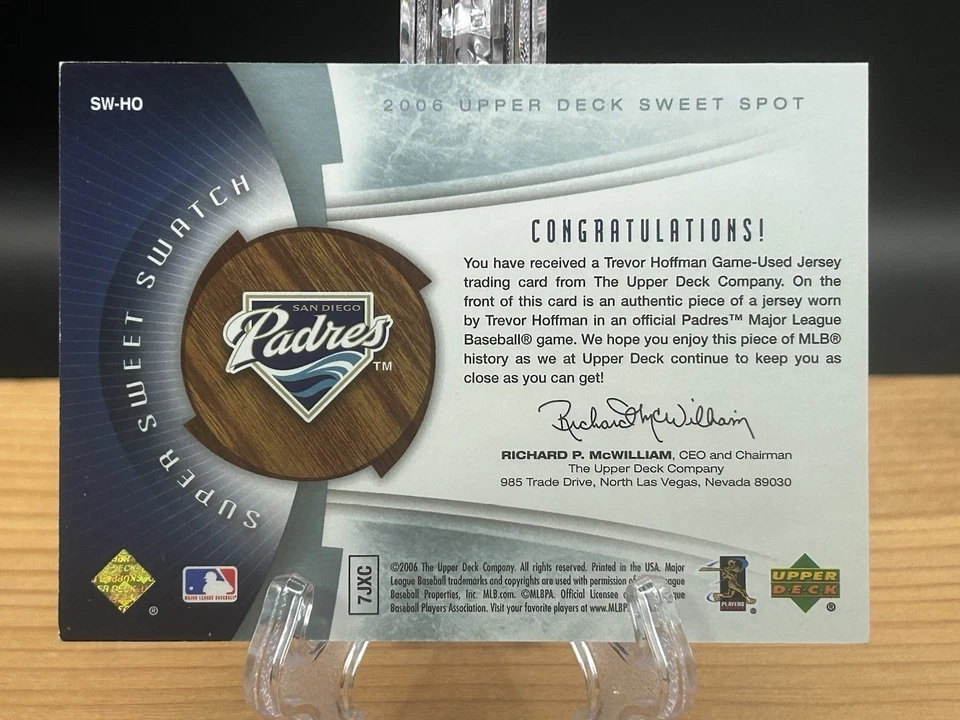 2006 Upper Deck Sweet Spot Trevor Hoffman /45 比赛穿超级斯沃琪名人堂 — 第 3/3 张图片