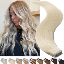 80PCS 200G Thick Tape In Remy 100 Real Human Hair Extension Full Head Skin Weft