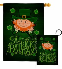 Lucky Leprechaun Garden Flag St Patrick Spring Decorative Gift Yard House Banner