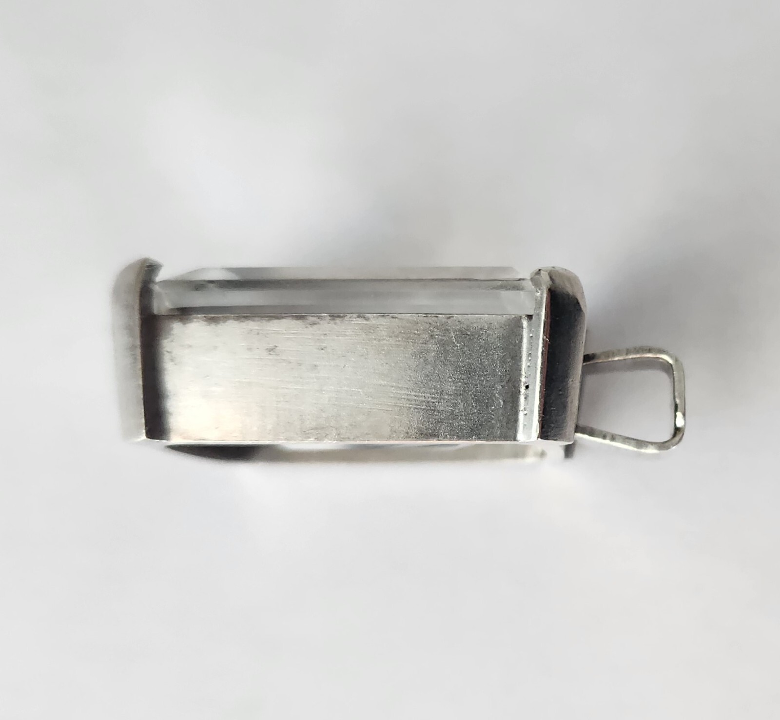 Silver Crystal Clear Quartz Rectangle Pendant 925… - image 7