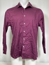 Tommy Hilfiger THFlex Supima Slim Fit Long Sleeve Purple Shirt Men's LARGE