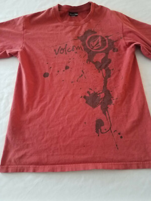 Volcom Mens T Shirt Medium Cotton Red Skate Skater