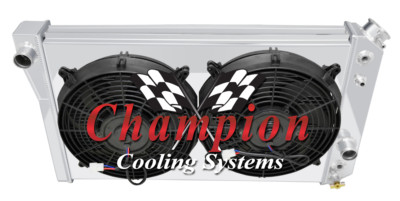 ER 2 Row 1'' Radiator,2 12'' Fans,Shroud - 1984 - 1990 Corvette Small Block V8 Eng