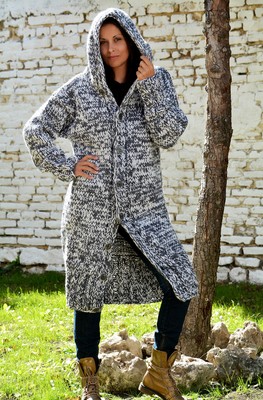 Designer Hand Knitted Wool Coat Non 