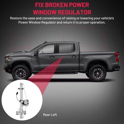 Power Window Regulator w/Motor Rear Driver Side For 07-13 Chevy Silverado Sierra - Picture 3 of 6