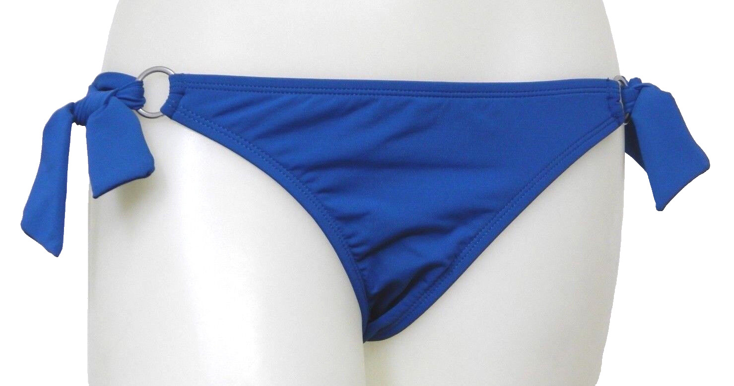 Perry Ellis Small Solid Blue Tie Side Hipster Bikini Swimsuit Bottoms NWT S