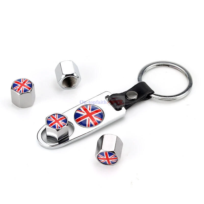 Inglaterra Gran Bretaña Reino Unido Metal Rueda Neumático Neumático Neumático Válvula Vástagos Tapas Para Mini Jaguar Foto 4 de 4