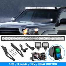 For 2005-2015 Toyota Tacoma Upper Roof 42" LED Light Bar Combo + 3'' LED Pod Kit