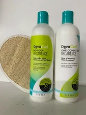 DEVA CURL No-Poo Decadence Shampoo & One Conditioner Decadence Set12 oz +loofah