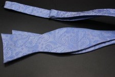 Bow Tie. Adjustable Blue Paisley Bowtie.