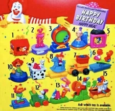 1994 Mcdonald's HAPPY BIRTHDAY TRAIN, 15th Anniversary Happy Meal Toys Complete