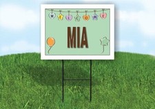 MIA WELCOME BABY GREEN 18 in x 24 in Yard Sign Road Sign with Stand