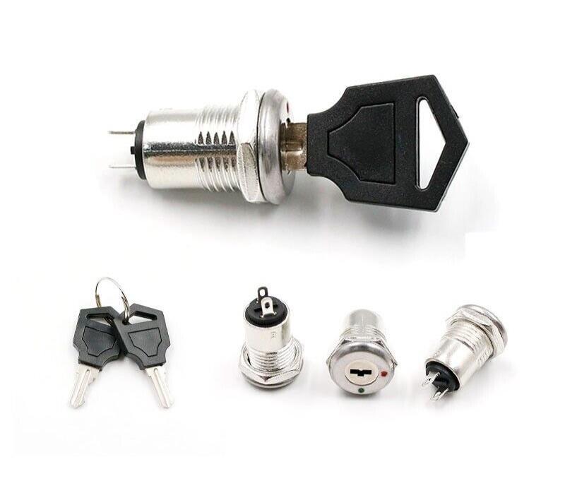 12mm 2 Positions NO NC Electric Key lock Push Button Switch S1203