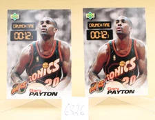 Two 1997 Upper Deck Nestle Crunch Time Supersonics #CT36 Gary Payton NM+