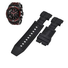 JT 25230 26mm Black Rubber Watch Strap For Invicta