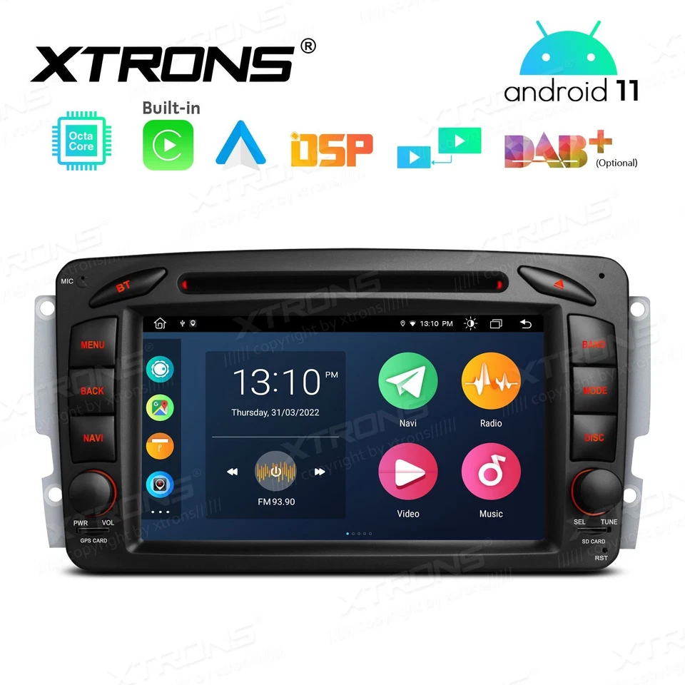 AUTORADIO ANDROID 11 STEREO AUTO 7" MERCEDES CLASSE A/C/G CLK VIANO VITO NAVI  - Immagine 2 di 4