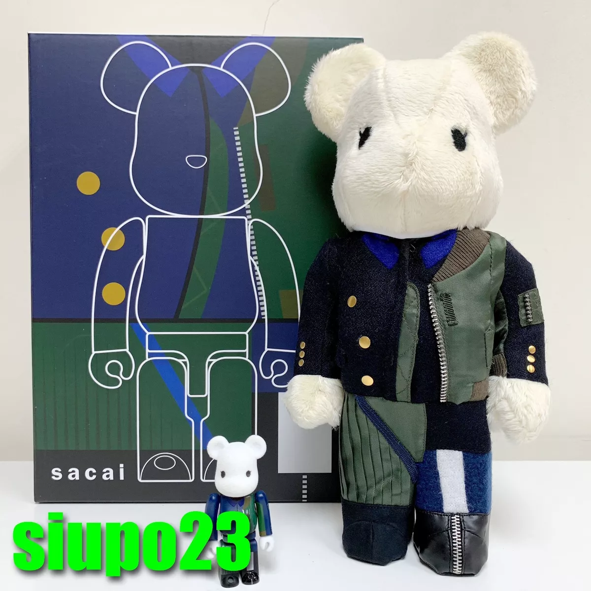 Medicom 400% + 100% Bearbrick ~ Sacai 2018AW #02 Version Be@rbrick