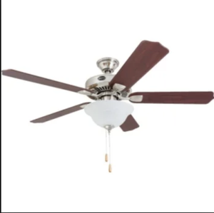 Seasons 44 Dual Mount Ceiling Fan Brushed Nickel Bowl Light Kit