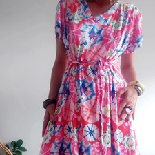 Vintage high shoulder viscose dress