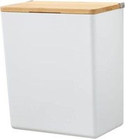 Tesa Baboo L Badorganizer Mit Bambus-Deckel, Matt-Weiß - Bad-Aufbewahrungsbox Zu
