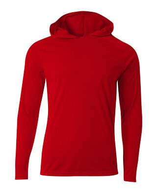 A4 N3409 Men's Cooling Performance Moisture Wicking Long Sleeve Hoodie T Shirt