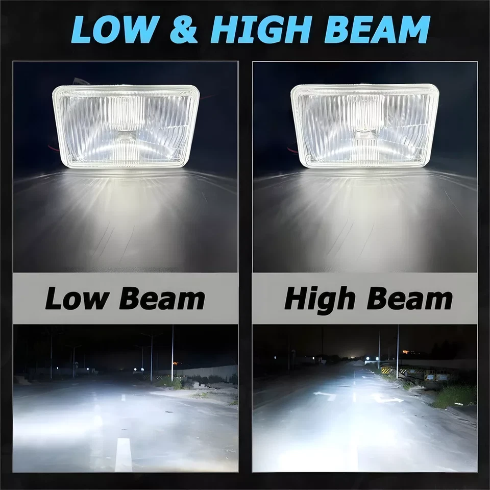 Faros LED de 4x6" para camioneta Chevy 1981-87 C10 K10 Blazer lámpara de haz alto bajo 4 piezas Foto 4 de 4