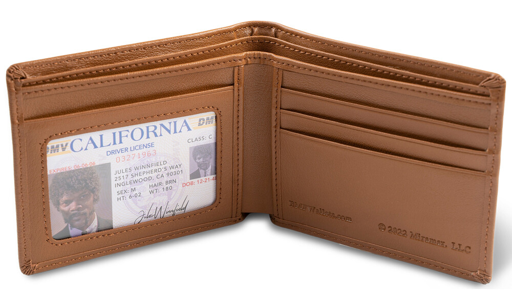 Brown Embroidered Bad Mother Fu**er Leather Wallet As Seen in Pulp