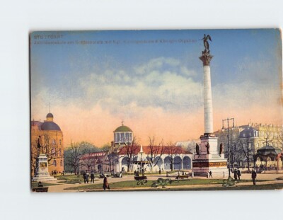 Postcard Jubiläumsaule am Schlossplatz, Stuttgart, Germany