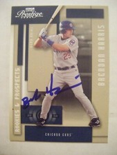 BRENDAN HARRIS signed CUBS 2004 Playoff Prestige baseball card AUTO TWINS ANGELS