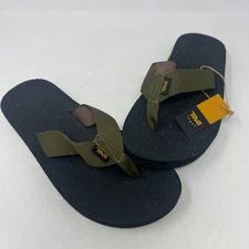 NWT Teva Reflip Flip Flops Sandal Black and Olive 1124051 Men's Size 8
