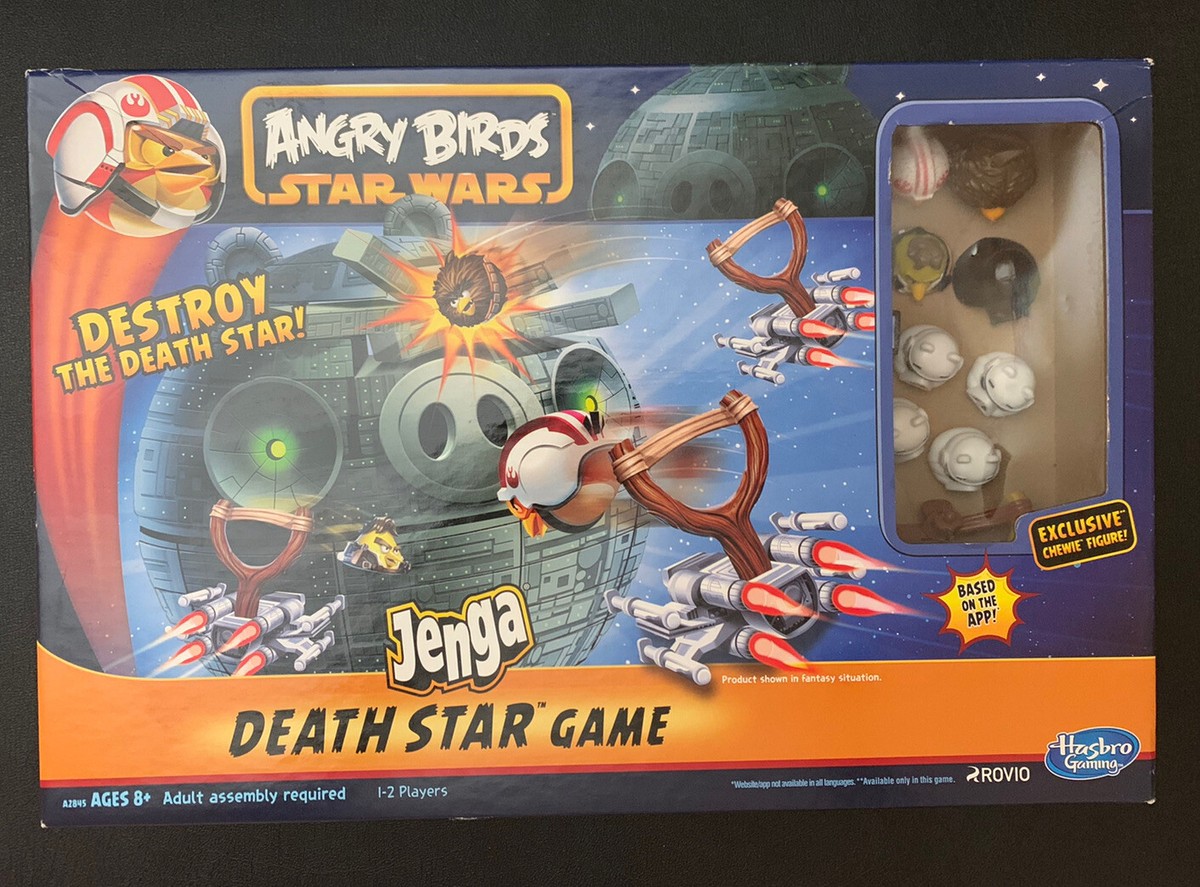 Angry Birds Star Wars Jenga – Étoile De La Mort, Lanceur X-Wing, Figurines Luke, Han, Chewbacca, Darth Vader, 31 Blocs