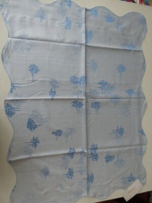 Pratesi Kissenhülle PAAR Platin Blau Baumwolle Jacquard Wellenrand Schein NEU Bäume