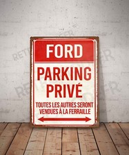 Plaque métal vintage Ford parking privé Enseigne Garage Décoration Déco Panneau