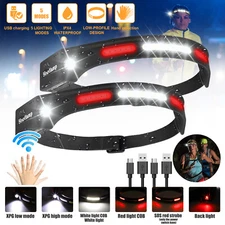 COB LED Work Headlamp Rechargeable USB Sensor Torch Headlight Mechanics Repair