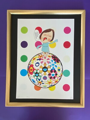 DEATH NYC Hand Signed LARGE Print Framed 16x20in YOSHITOMO NARA & MURAKAMI 