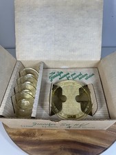 VTG Mosser Glass Miniatures depression, Jennifer 4 - Gold Krystal Plate Set