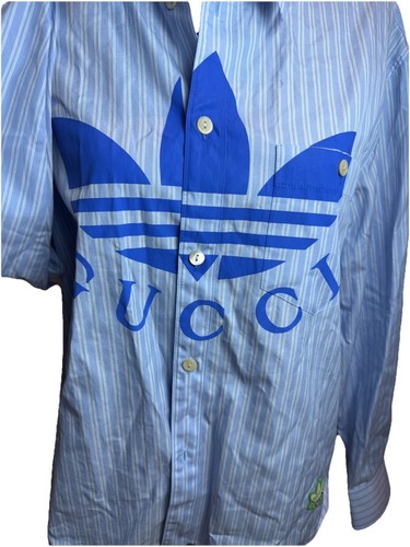 GUCCI x ADIDAS- NWT 2022 Oxford Logo Shirt Size16 - Picture 8 of 14