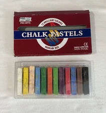 PRO ART Chalk Pastel ~ Regular Size ~ Set 12 Brilliant Colors