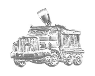 Rhodinierter 925 Sterling Silber 33 mm Muldenkipper Anhänger