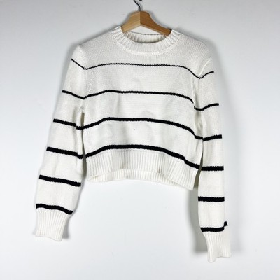 NEW Z Supply Milan Cotton Blend Knit Stretch Crew Neck Stripe Pullover Sweater S