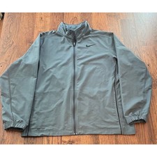 Nike Dri-FIT Mens Gray Full Zip Track Training Jacket Large