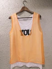 DRIES VAN NOTEN X LEN LYE PRINTED 'YOU' COTTON & SILK TANK ORANGE size Medium