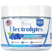 Zero Sugar - Blue Raspberry Electrolytes Powder - Refreshing Hydration - Caff...