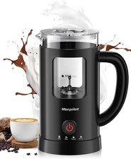 Milk Frother Electric 4 in 1 Automatic 600ml Glass Steamer Warmer, Morpilot