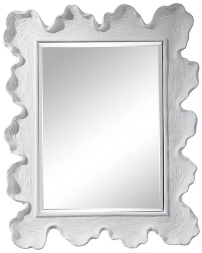 Rectangular Vanity Wall Mirror Coastal Beveled White Frame 27 1/4" Wide Bathroom - Picture 2 of 7