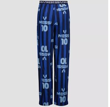 Boys Messi Pajama Pants - Blue Size Large Polyester Knit Pull-On Pants Brand NWT
