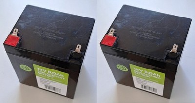 Two Sealed Lead Acid Batteries: 12V DC, 5 Ah Capacity Each